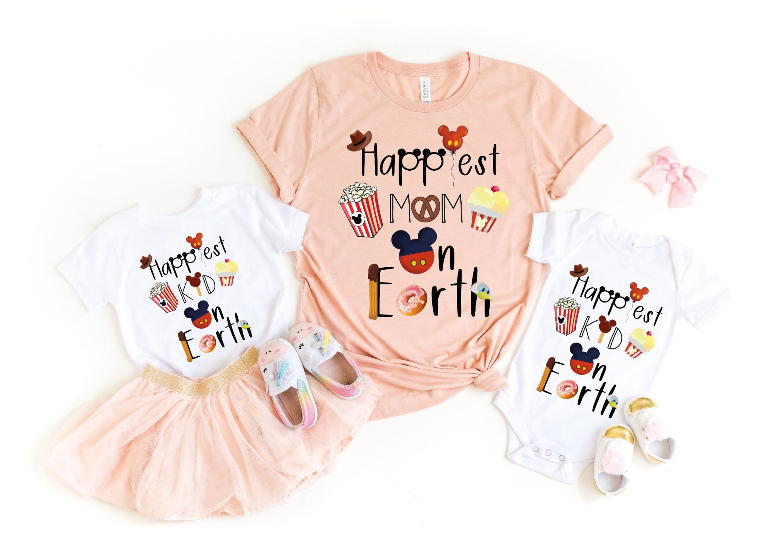 Family Style Shop -Family Style Shop Disney Happiest Mom Dad And Kid Disneyworld T Shirt 2
