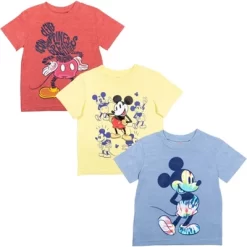 Disney Mickey Mouse 3 Pack Pullover Graphic T-Shirts Yellow/Red/Blue -Family Style Shop GUEST 01b0e9c1 9853 40eb 8577 ddd628992da6