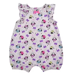 Disney Girl's 2-Pack Minnie Mouse Short Sleeve Baby Coverall Jumpsuit And Sleeveless Romper Set For Infant