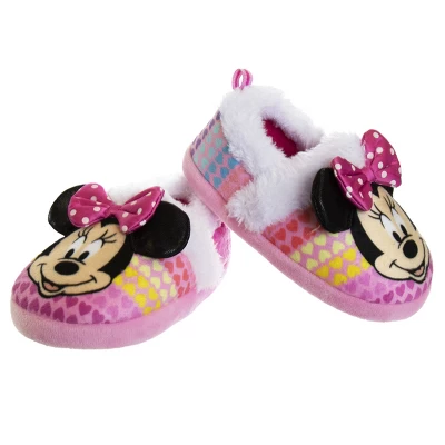 Disney Kids Girl's Minnie Mouse Slippers - Plush Lightweight Warm Comfort Soft Aline House Slippers - MultiColor (size 5-12 Toddler-Little Kid) 4 Disney Kids Girl's Minnie Mouse Slippers - Plush Lightweight Warm Comfort Soft Aline House Slippers - MultiColor (size 5-12 Toddler-Little Kid) - Image 2