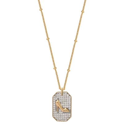 Disney Princess Cinderella Yellow Gold Plated Sterling Silver Cubic Zirconia Slipper Pendant Necklace, Officially Licensed 5 Disney Princess Cinderella Yellow Gold Plated Sterling Silver Cubic Zirconia Slipper Pendant Necklace, Officially Licensed - Image 3