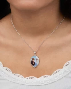 Disney Womens Frozen II Silver Plated Frozen Necklace With Elsa And Anna Pendant Jewelry, 16" + 2" -Family Style Shop GUEST 0c025e61 c210 4d60 8854 c37fca8bcf74