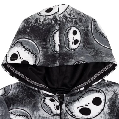Disney Nightmare Before Christmas Jack Skellington Fleece Zip Up Hoodie Little Kid To Big Kid 4 Disney Nightmare Before Christmas Jack Skellington Fleece Zip Up Hoodie Little Kid To Big Kid - Image 2