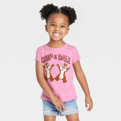 Toddler Girls' Disney Chip & Dale Short Sleeve Graphic T-Shirt - Pink 5 Toddler Girls' Disney Chip & Dale Short Sleeve Graphic T-Shirt - Pink - Image 3