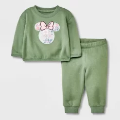 Baby Girls' Disney Mickey Mouse & Friends Solid Top And Bottom Set - Green -Family Style Shop GUEST 0ed9f758 cdee 4057 b203 5c79ed7a3afe