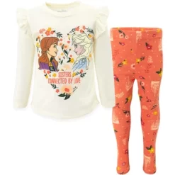 Disney Princess Anna Elsa Frozen Girls Graphic T-Shirt And Leggings Outfit Set Toddler To Big Kid -Family Style Shop GUEST 12b9f814 9c2d 4b32 872a f255601c910e