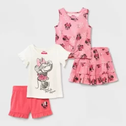 Disney Toddler Girls' 4pc Minnie Mouse Solid Top And Bottom Set - Pink -Family Style Shop GUEST 137aa08b 8c1b 4567 bc42 390b8981ce39