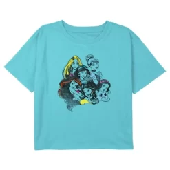 Girl's Disney Princesses Sketches Crop T-Shirt -Family Style Shop GUEST 150ffcb5 c19f 42b4 bc21 4e4881905e39