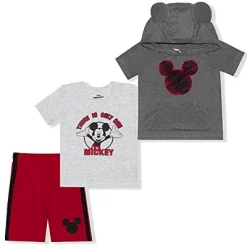 Disney Boy's There Is Only One Mickey Mouse Graphic Tee, 3D Hooded Shirt And Casual Short Set For Toddler -Family Style Shop GUEST 16037443 ac07 4c61 91ff 7fd62fb2af96