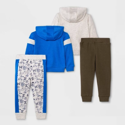 Disney Toddler Boys' 4pc Toy Story Fleece Top And Jogger Set - Blue/Light Gray/Green 3 Disney Toddler Boys' 4pc Toy Story Fleece Top And Jogger Set - Blue/Light Gray/Green
