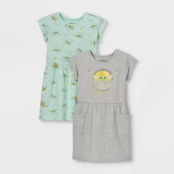 Disney Toddler Girls' 2pc Star Wars Baby Yoda Knit Short Sleeve Dress - Heather Gray -Family Style Shop GUEST 19a79854 9f58 4d0c b01e babaae1e8201