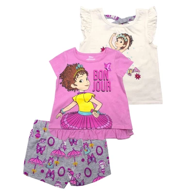 Disney Girl's 3-Pack Fancy Nancy Short Set With Tee, Tank Top And Print Shorts For Toddlers 5 Disney Girl's 3-Pack Fancy Nancy Short Set With Tee, Tank Top And Print Shorts For Toddlers - Image 3
