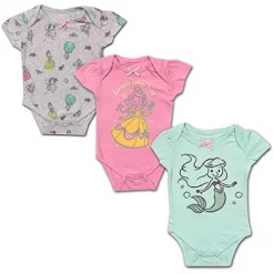 Disney Girl's 3-Pack Character Print Short Sleeve Bow Front Baby Creeper Set -Family Style Shop GUEST 1bdad777 6340 40bf 9bdb bcfb130c7738