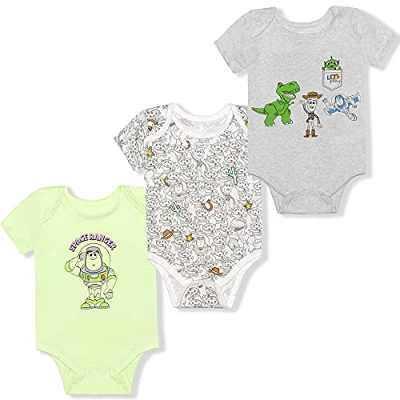 Disney Boy's 3-Pack Character Print Short Sleeve Bodysuit Creeper Set 9 Disney Boy's 3-Pack Character Print Short Sleeve Bodysuit Creeper Set - Image 7