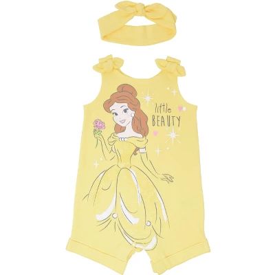 Disney Princess Rapunzel Ariel Belle Jasmine Aurora Baby Girls Snap Romper And Headband Newborn To Toddler 11 Disney Princess Rapunzel Ariel Belle Jasmine Aurora Baby Girls Snap Romper And Headband Newborn To Toddler - Image 9