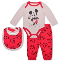 Disney Boy's 3-Pack Mickey Mouse Long Sleeve Baby Bodysuit Creeper, Bib And Jogger Pant Set For Infant -Family Style Shop GUEST 221ceb13 d883 4020 82d1 7be234d4b557