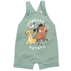 Disney Lion King Simba Timon Pumbaa Baby French Terry Short Overalls T-Shirt And Hat 3 Piece Outfit Set Newborn To Infant -Family Style Shop GUEST 234cf583 2295 460b b0ed 1886167cc559