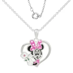 Disney Necklace, Minnie Mouse Heart Crystal Pendant, Silver Plated, 18" -Family Style Shop GUEST 2404f420 a03b 492e 8c4d ea9f54790f2b