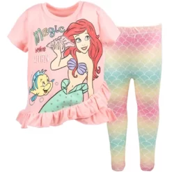 Disney Princess Moana Frozen Little Mermaid Rapunzel Jasmine Belle Girls T-Shirt And Leggings Outfit Set Toddler To Big Kid -Family Style Shop GUEST 24c259ed 1154 4e09 83bf 04a615a400eb