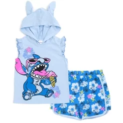 Disney Minnie Mouse Lilo & Stitch Girls French Terry Tank Top Shirt Dolphin And Active Shorts Little Kid To Big Kid -Family Style Shop GUEST 24c55ba6 5ffb 4ea5 a940 64756f2bf4d0