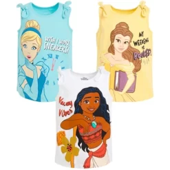 Disney Princess Cinderella Belle Moana Girls 3 Pack Tank Top Shirts Toddler To Big Kid -Family Style Shop GUEST 262b3c70 947f 4544 b53c df5384db2b52