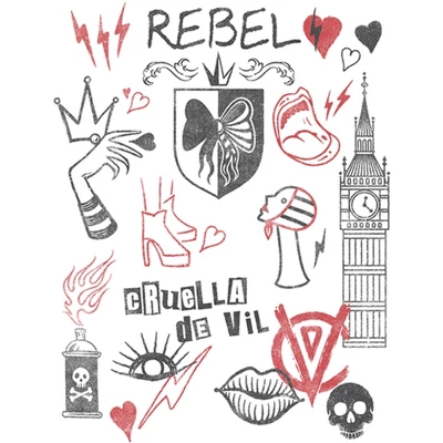 Disney Girl's Cruella Rebel Icons T-Shirt 3 Disney Girl's Cruella Rebel Icons T-Shirt