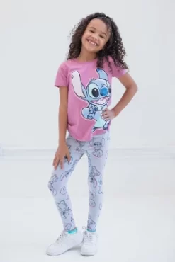 Disney Lilo & Stitch Girls T-Shirt And Leggings Outfit Set Little Kid To Big Kid