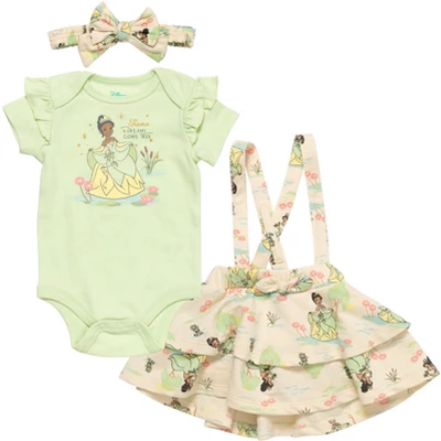 Disney Princess Belle Ariel Tiana Baby Girls Bodysuit French Terry Jumper And Headband 3 Piece Outfit Set Newborn To Infant 11 Disney Princess Belle Ariel Tiana Baby Girls Bodysuit French Terry Jumper And Headband 3 Piece Outfit Set Newborn To Infant - Image 9