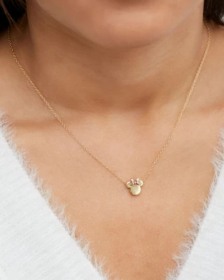Disney Minnie Mouse Gold Plated Over Sterling Silver Slider Pendant Necklace - Two Tone, 18" 3 Disney Minnie Mouse Gold Plated Over Sterling Silver Slider Pendant Necklace - Two Tone, 18"