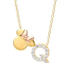 Disney Minnie Mouse Sterling Silver Gold Plated Cubic Zirconia Initial Pendant Necklace, 18" 35 Disney Minnie Mouse Sterling Silver Gold Plated Cubic Zirconia Initial Pendant Necklace, 18" -Family Style Shop GUEST 2ee2e9f5 a49a 49b5 ae89 c274ead36d44