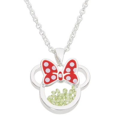 Disney Minnie Mouse Womens Silver Plated Birthstone Shaker Necklace, 18+2" 13 Disney Minnie Mouse Womens Silver Plated Birthstone Shaker Necklace, 18+2" - Image 11