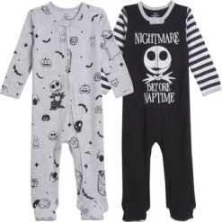Disney Nightmare Before Christmas Jack Skellington Baby 2 Pack Zip Up Sleep N' Play Coveralls Newborn To Infant -Family Style Shop GUEST 311dcdcc b3f3 4e60 bc8c 5abab854c1b8