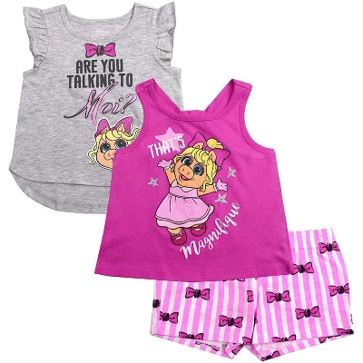 Disney Girl's 3-Pack Fancy Nancy Short Set With Tee, Tank Top And Print Shorts For Toddlers 9 Disney Girl's 3-Pack Fancy Nancy Short Set With Tee, Tank Top And Print Shorts For Toddlers - Image 7