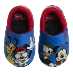 Disney Mickey Mouse Slippers - Kids Cozy Plush Fuzzy Lightweight Warm Comfort Soft House Shoes - Blue And Red (size 5-12 Toddler - Little Kid) -Family Style Shop GUEST 33f20221 a9fc 4e7f ac1a b3f12b274d34