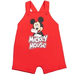 Disney Mickey Mouse Baby French Terry Short Overalls T-Shirt And Hat 3 Piece Outfit Set Newborn To Infant -Family Style Shop GUEST 34630f0e 9464 4b8b ae65 3a1f951772d0