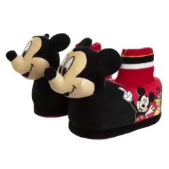 Disney Mickey Mouse 3D Slippers - House Shoes Plush Lightweight Warm Indoor Comfort Soft Aline - Red/Black 3D (size 5-12 Toddler - Little Kid) -Family Style Shop GUEST 34e5482b b717 4b57 a839 4ab5acbc6eab