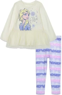 Disney Frozen Elsa Anna Frozen Girls T-Shirt And Leggings Outfit Set Infant To Little Kid -Family Style Shop GUEST 351474b7 ac03 45a5 b8b7 da984efcfaaa