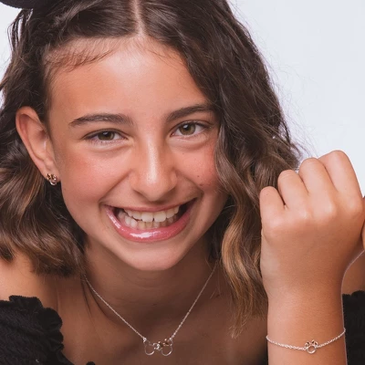 Disney Women's Mickey And Minnie Mouse Silver Plated Pendant Necklace, 18" 4 Disney Women's Mickey And Minnie Mouse Silver Plated Pendant Necklace, 18" - Image 2