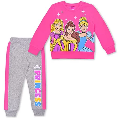 Disney Princess Girl's 2-Pack Graphic Pullover Sweatshirt And Jogger Pants Set For Kids 8 Disney Princess Girl's 2-Pack Graphic Pullover Sweatshirt And Jogger Pants Set For Kids - Image 6