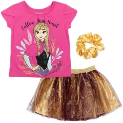 Disney Princess Disney Moana Princess Frozen Rapunzel Jasmine Belle Girls T-Shirt Tulle Skirt And Scrunchie 3 Piece Outfit Set Little Kid To Big Kid -Family Style Shop GUEST 361648c2 ace1 4e56 b35e 1b78a054a91d