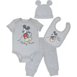 Disney Mickey Mouse Baby Bodysuit Pants Bib And Hat 4 Piece Outfit Set Newborn To Infant -Family Style Shop GUEST 362cfd70 d837 44d4 af8d 1b61ddd21efd