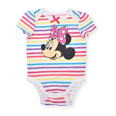 Disney Girl's 5-Pack Minnie Mouse Graphic Baby Bodysuit Creeper Set For Infant 5 Disney Girl's 5-Pack Minnie Mouse Graphic Baby Bodysuit Creeper Set For Infant - Image 3