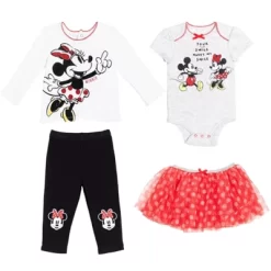 Disney Princess Disney Minnie Mouse Princess Ariel Baby Girls Bodysuit Graphic T-Shirt Mesh Skirt And Leggings 4 Piece Layette Set -Family Style Shop GUEST 36d7c6dd 646a 4ce5 b9ab f00b18c7971f