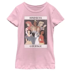 Girl's Disney Princesses Kindness And Courage Poster T-Shirt -Family Style Shop GUEST 399298b1 f151 4de5 9e68 b76a5061f2d9