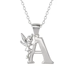 Disney Tinkerbell Initial Silver Pendant Necklace -Family Style Shop GUEST 3e1d67e9 fb85 4ae7 a82f 9fa3c0b9c109