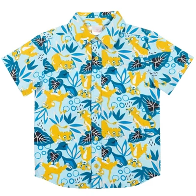 Disney Lilo & Stitch Mickey Mouse Lion King Simba Hawaiian Blue Button Down Shirt Little Kid To Big Kid 12 Disney Lilo & Stitch Mickey Mouse Lion King Simba Hawaiian Blue Button Down Shirt Little Kid To Big Kid - Image 10