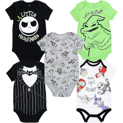 Disney Nightmare Before Christmas Jack Skellington Sally 5 Pack Bodysuits Multi 12 Disney Nightmare Before Christmas Jack Skellington Sally 5 Pack Bodysuits Multi - Image 10