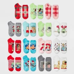 Girls' Disney 100 15 Days Of Socks Advent Calendar - Gray
