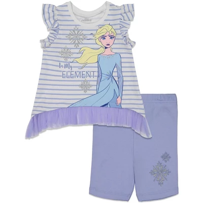 Disney Frozen Princess Anna Elsa Baby Girls T-Shirt And Shorts Outfit Set - Little Kid 11 Disney Frozen Princess Anna Elsa Baby Girls T-Shirt And Shorts Outfit Set - Little Kid - Image 9