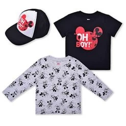 Disney Boy's 2-Pack Mickey Mouse Long And Short Sleeve Tees With Cap For Toddler -Family Style Shop GUEST 44f25354 8048 4145 919a 4b030c1fe1d5